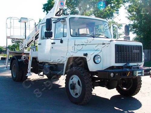 Автовышка на шасси ГАЗ 33086 compact двухрядная кабина